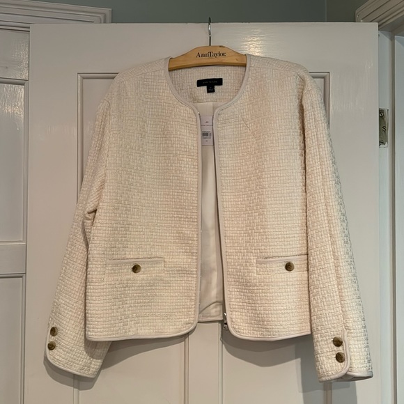 Ann Taylor Tweed Cardigan Jacket Zip Front 555824 - Picture 3 of 13